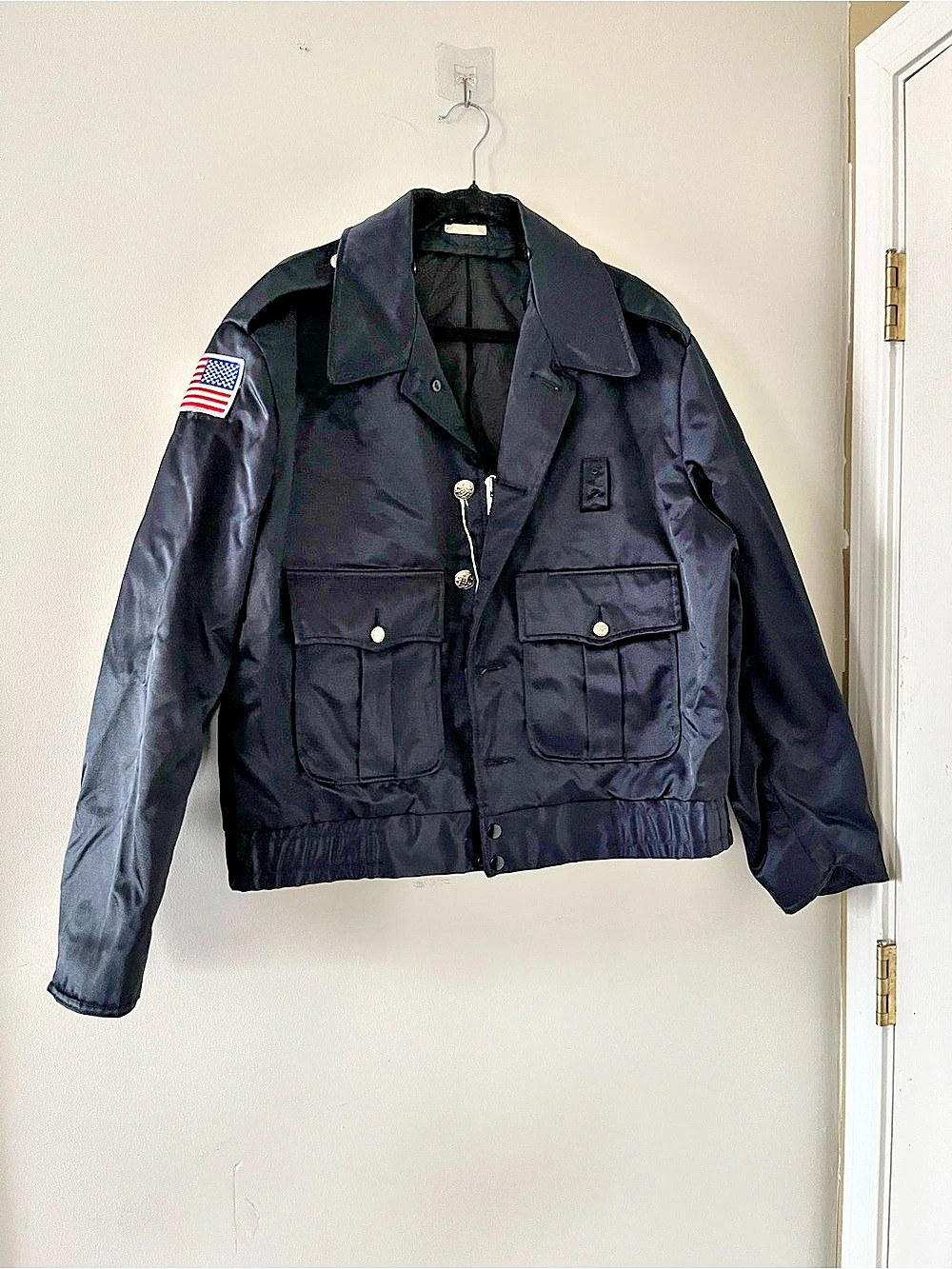 Vintage USA Black Military Utility Bomber Field Jacket 44R Patriotic Gorpcore